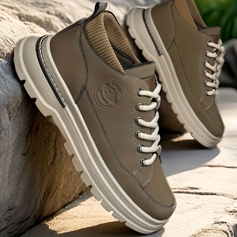 WL Atelier Men | Retro Brown Low-Top Lace-Up Sneakers