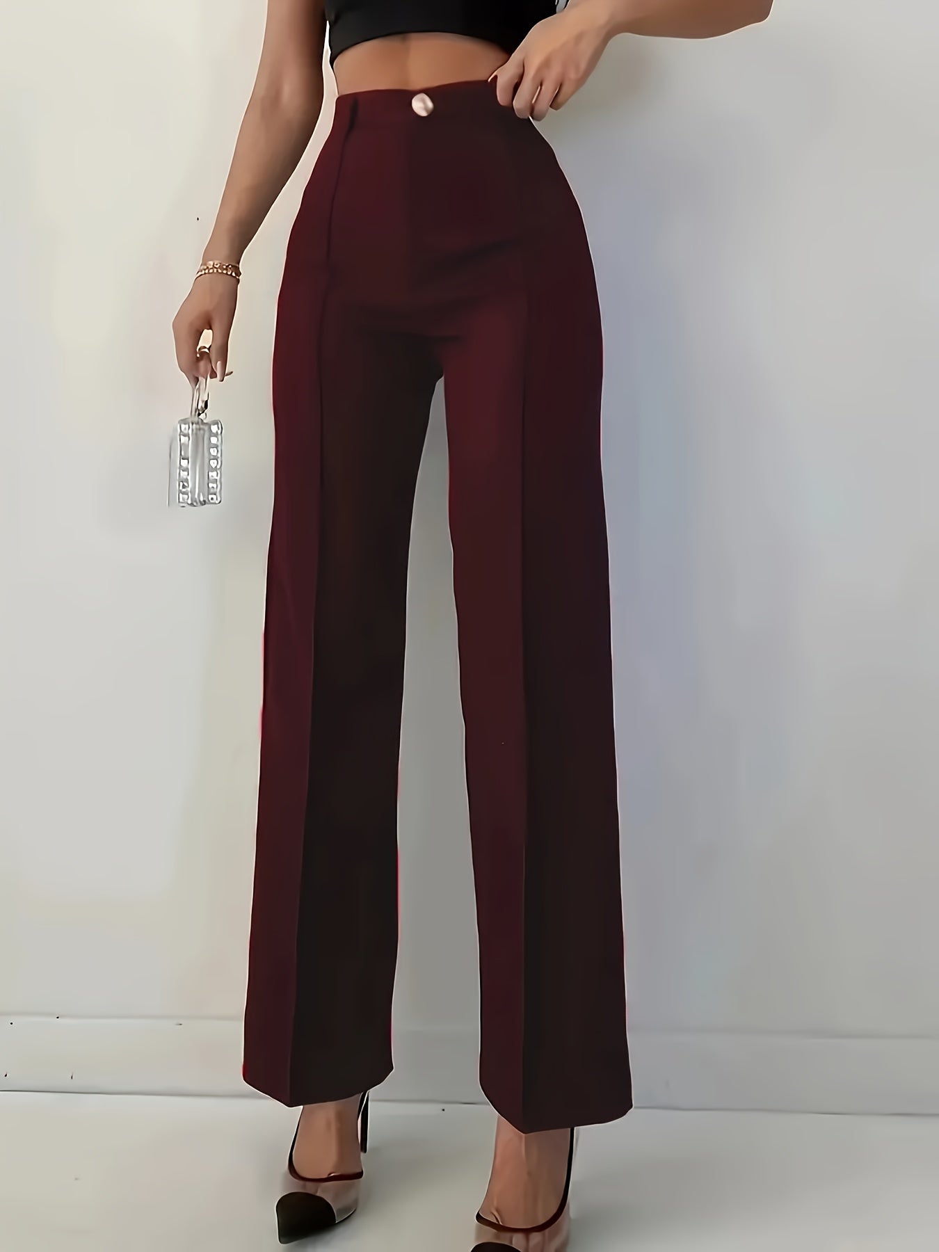 WL Atelier | Elegant High-Waisted Pintuck Straight-Leg Pants