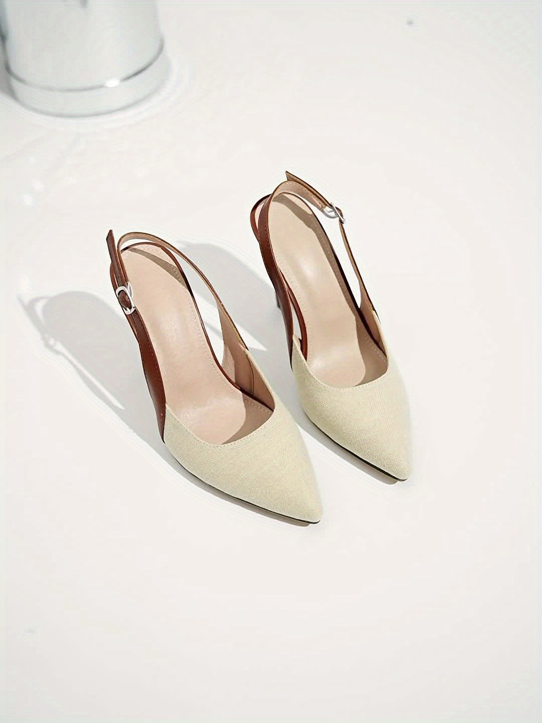 WL Atelier | Brown &amp; Beige Pointed-Toe Stiletto Heels