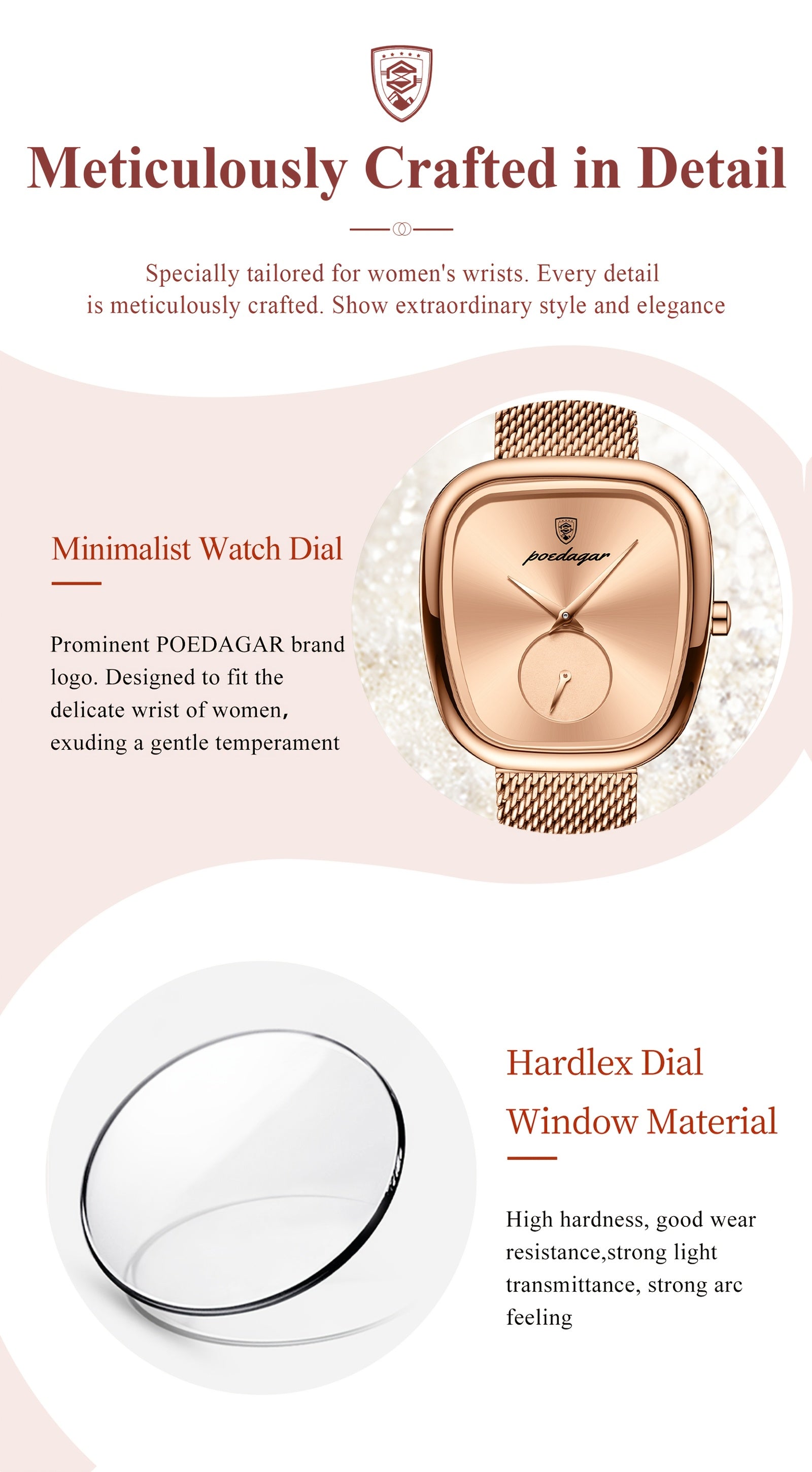 WL Atelier | Rose Gold Square-Dial Mesh Watch