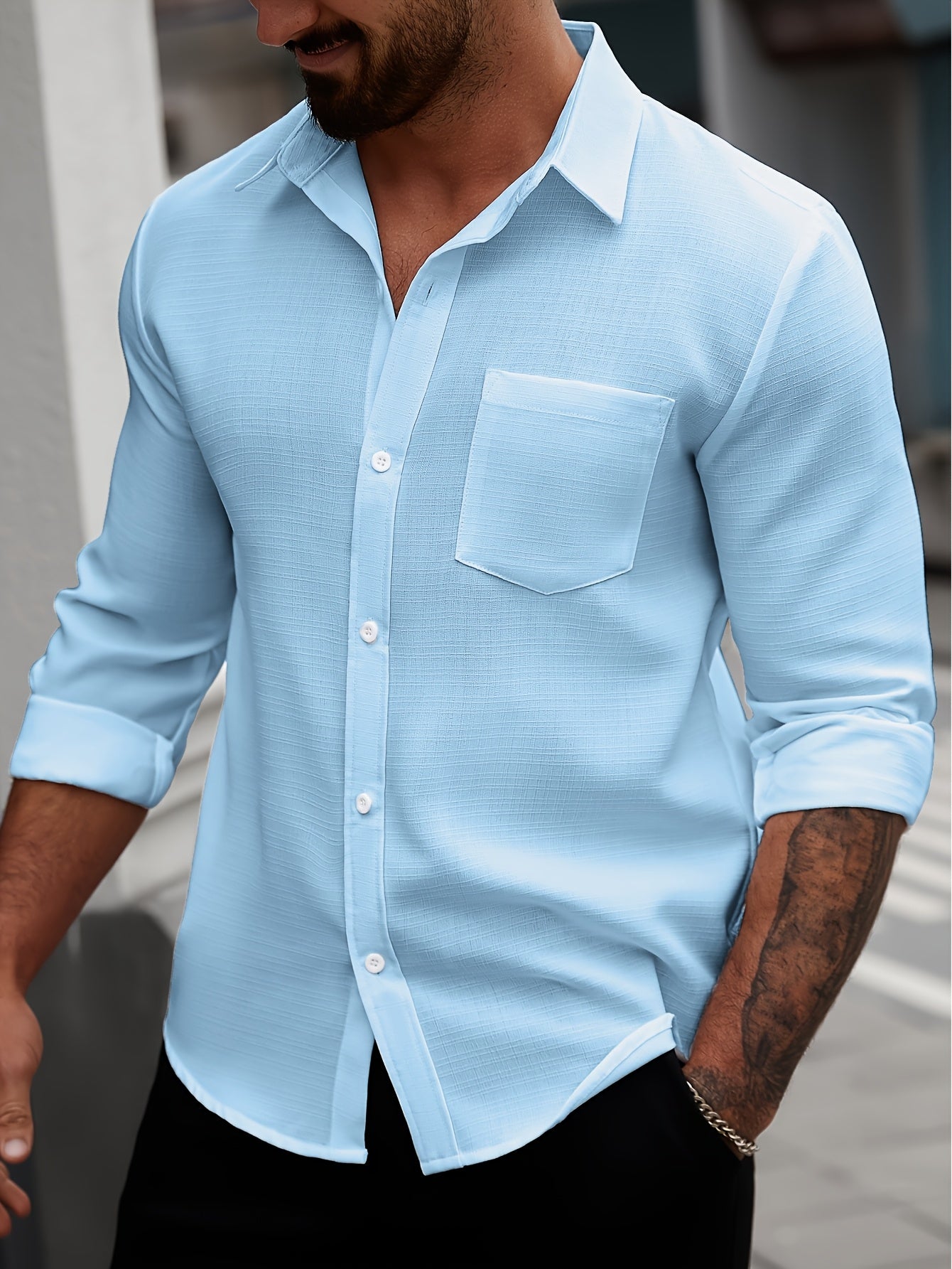 WL Atelier Men | Classic White Long-Sleeve Dress Shirt