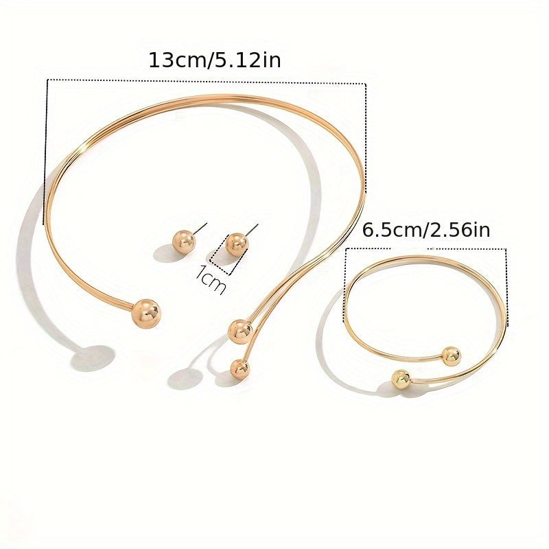 WL Atelier | 4-Piece Geometric Jewelry Set — Earrings, Bracelet &amp; Choker