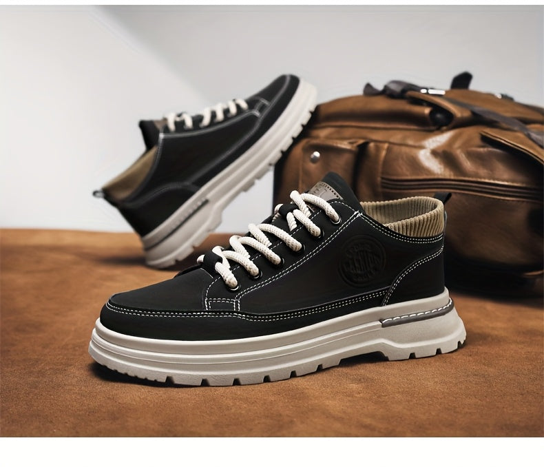 WL Atelier Men | Retro Brown Low-Top Lace-Up Sneakers