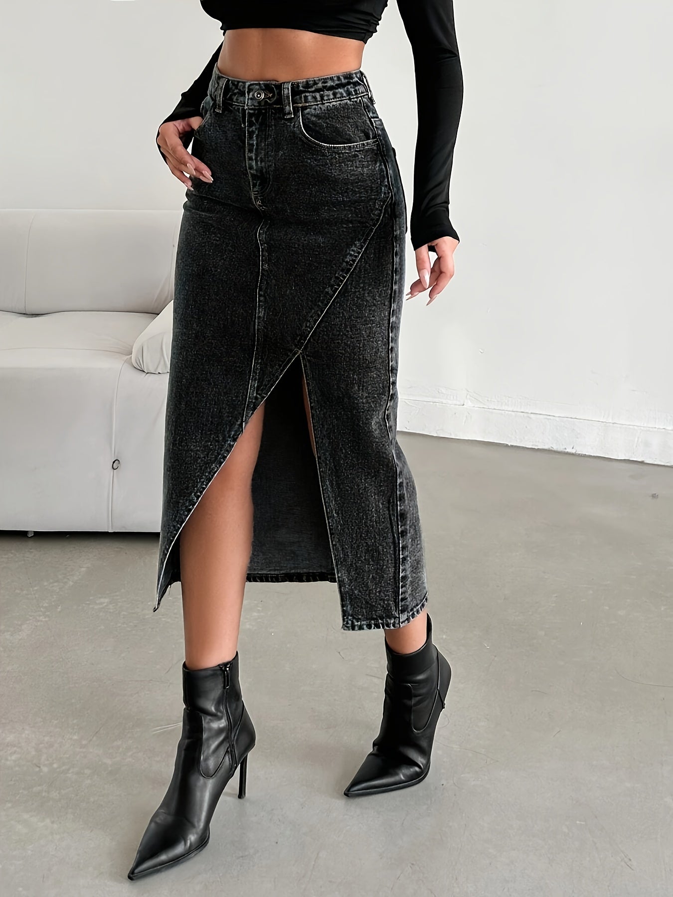 WL Atelier | Asymmetrical Denim Half Skirt