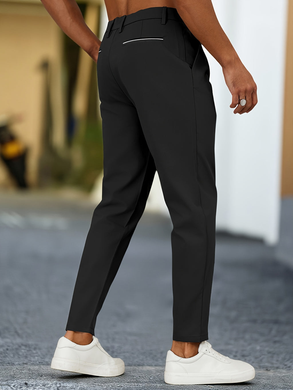 WL Atelier Men | Beige Pleated Business Casual Trousers