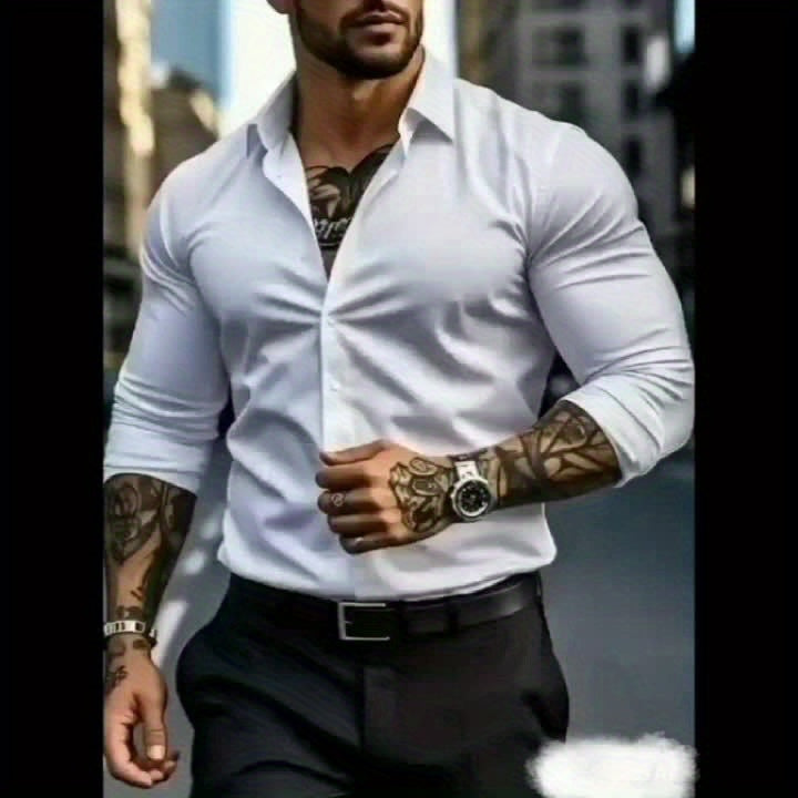WL Atelier Men | Classic Solid Color Long-Sleeve Dress Shirt