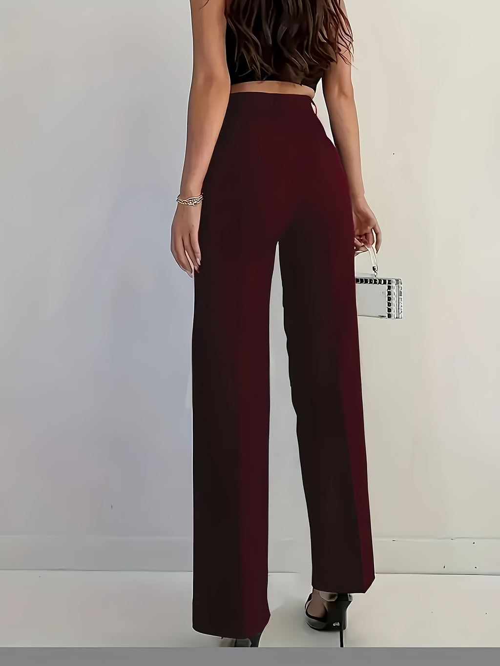 WL Atelier | Elegant High-Waisted Pintuck Straight-Leg Pants