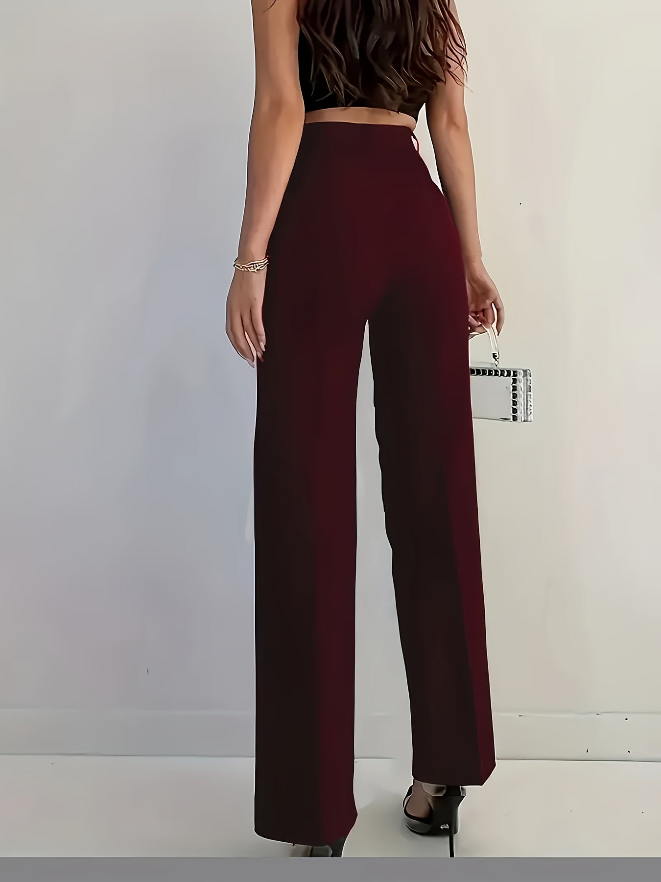 WL Atelier | Elegant High-Waisted Pintuck Straight-Leg Pants