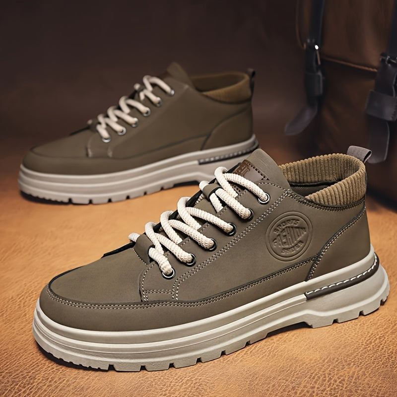 WL Atelier Men | Retro Brown Low-Top Lace-Up Sneakers