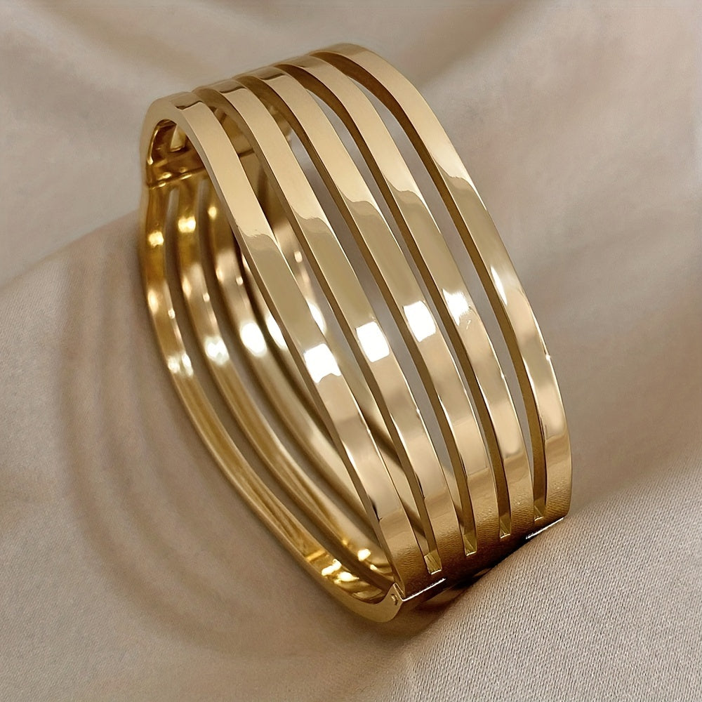 WL Atelier | Five-Layer Wavy Stainless Steel Bangle