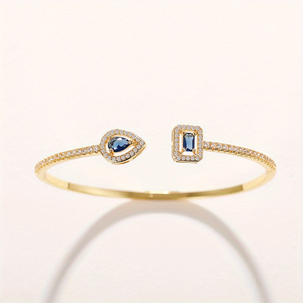 WL Atelier | Elegant Geometric Cuff Bracelet with Cubic Zirconia
