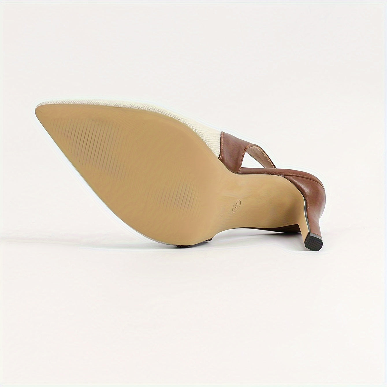 WL Atelier | Brown &amp; Beige Pointed-Toe Stiletto Heels