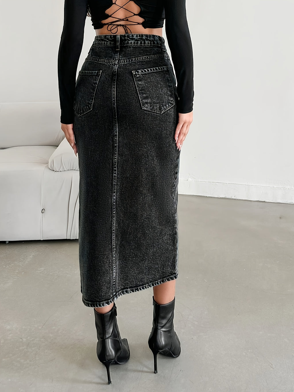 WL Atelier | Asymmetrical Denim Half Skirt