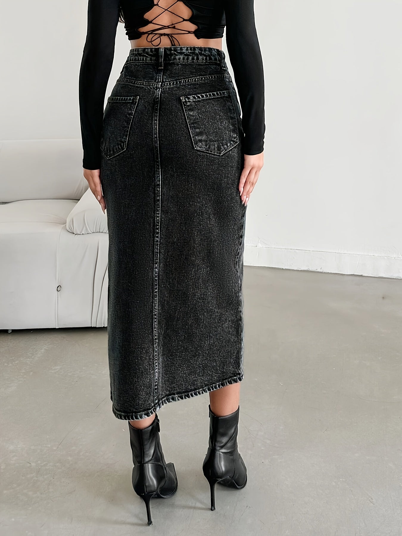 WL Atelier | Asymmetrical Denim Half Skirt