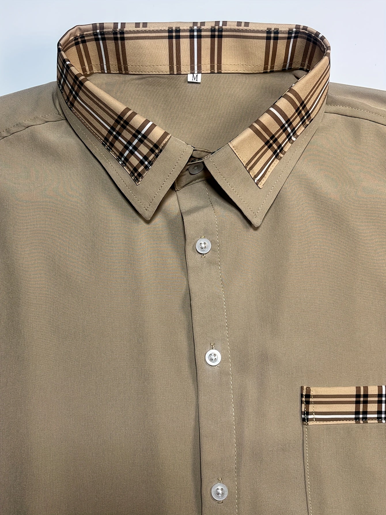 WL Atelier Men | Slim Fit Beige &amp; Brown Long-Sleeve Shirt