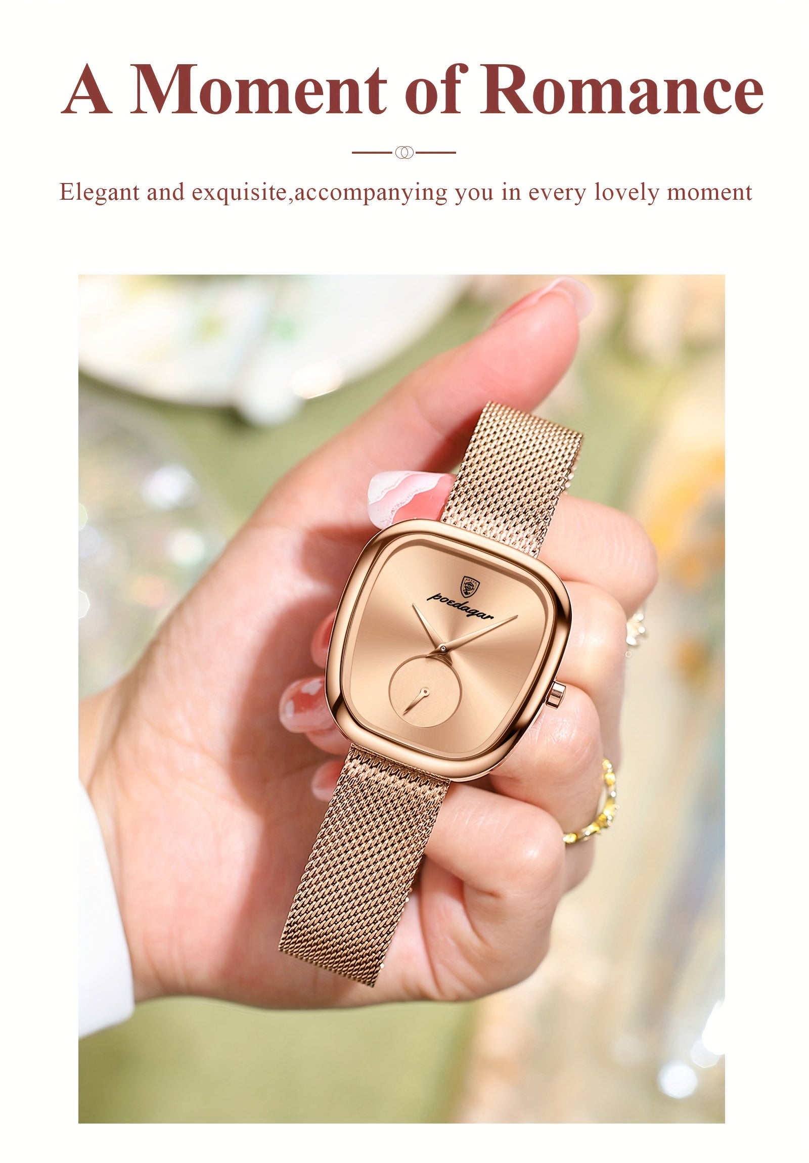WL Atelier | Rose Gold Square-Dial Mesh Watch