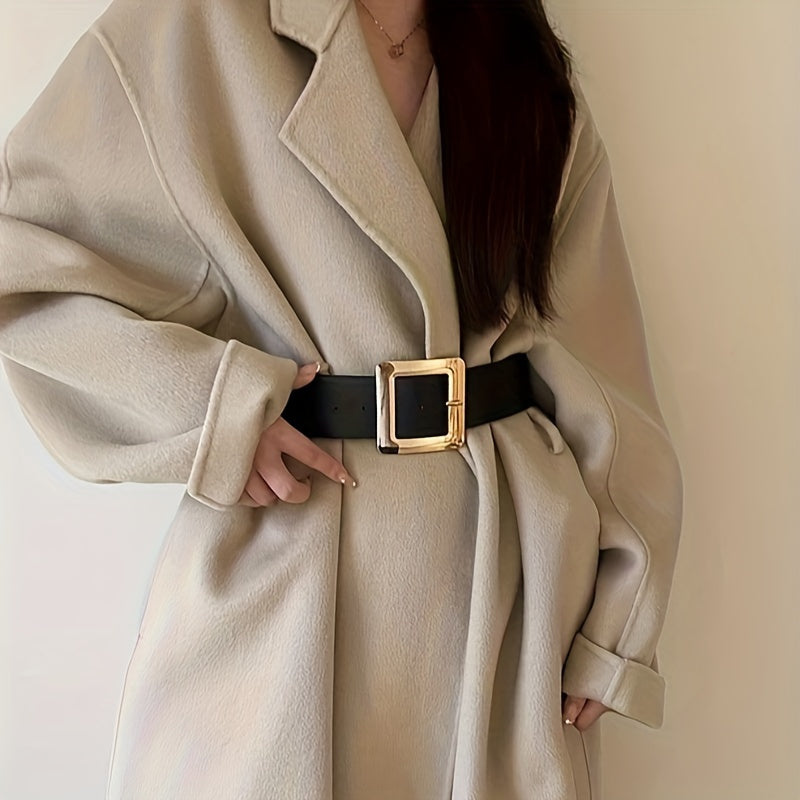WL Atelier | Vintage Black Wide Belt with Fashion Buckle