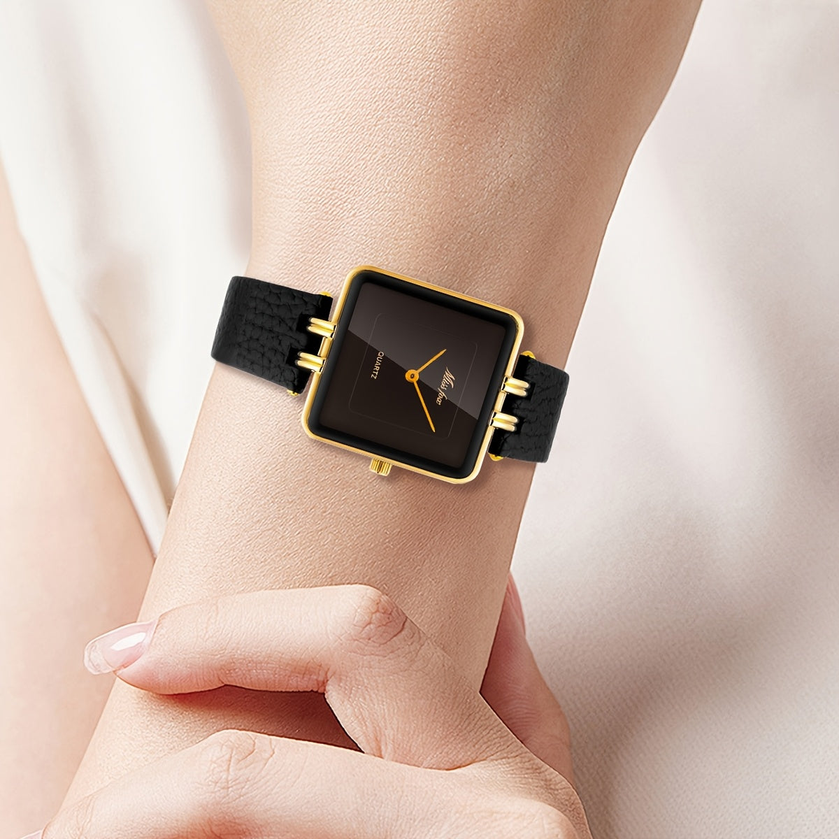 WL Atelier | Luxury Burgundy Square Quartz Watch