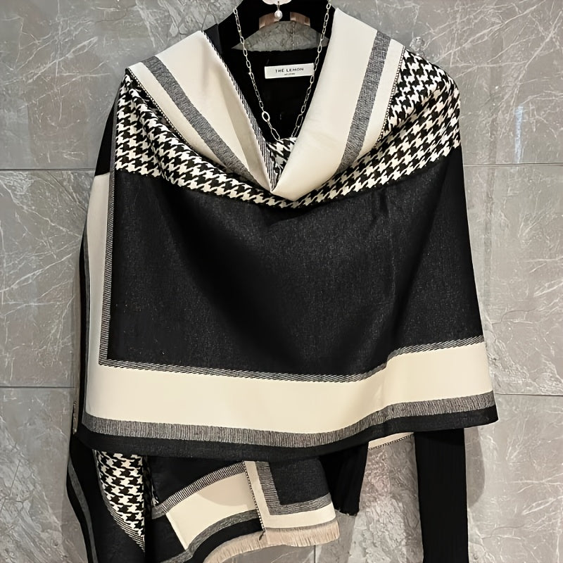 WL Atelier | Elegant Houndstooth Scarf Wrap