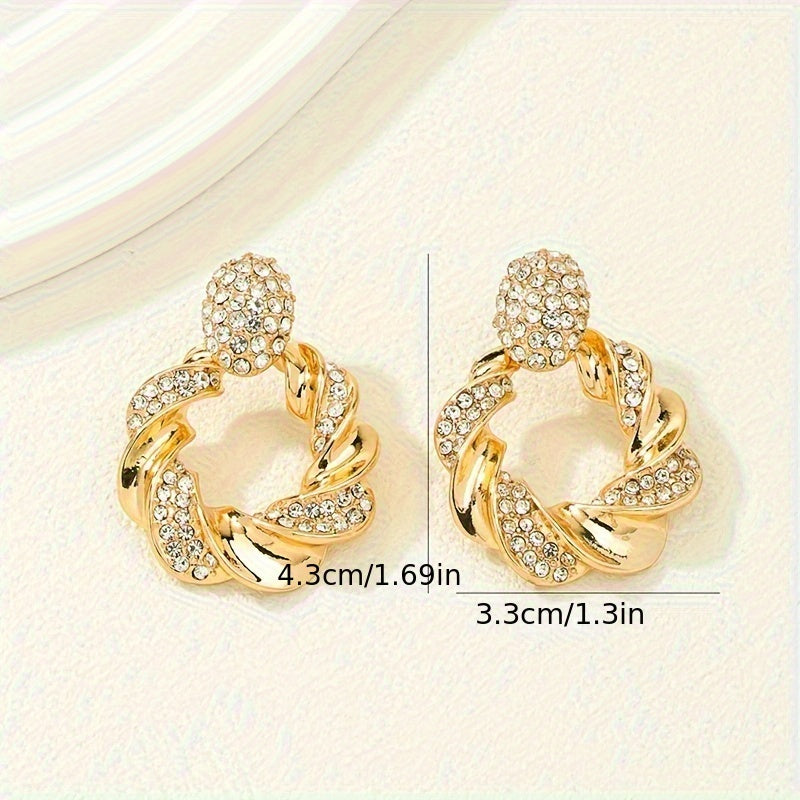 WL Atelier | Elegant Rhinestone Twist Dangle Earrings