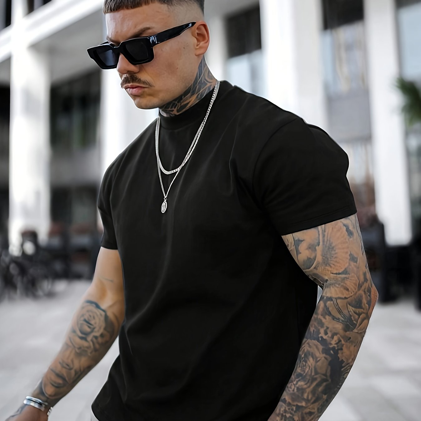 WL Atelier Men | Geometric Print Round-Neck T-Shirt