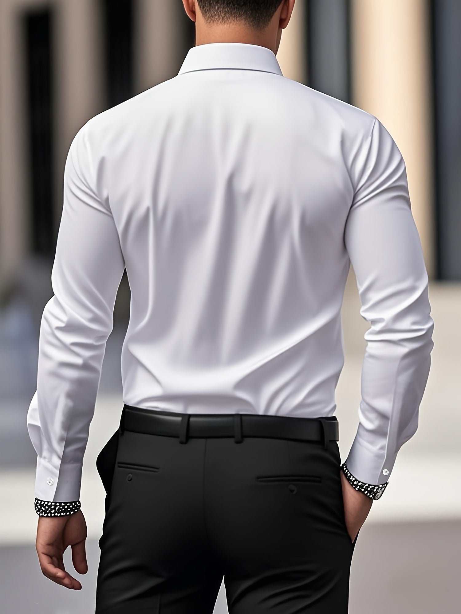 WL Atelier Men | Classic Solid Color Long-Sleeve Dress Shirt