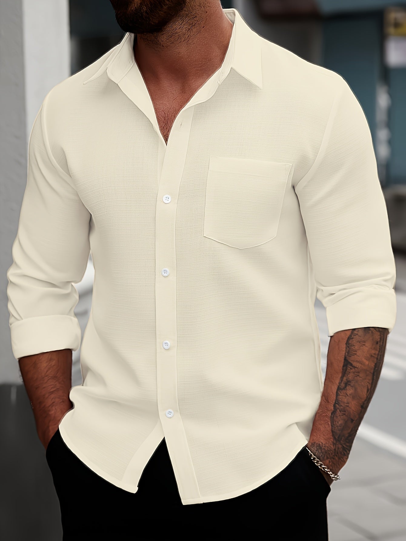 WL Atelier Men | Classic White Long-Sleeve Dress Shirt