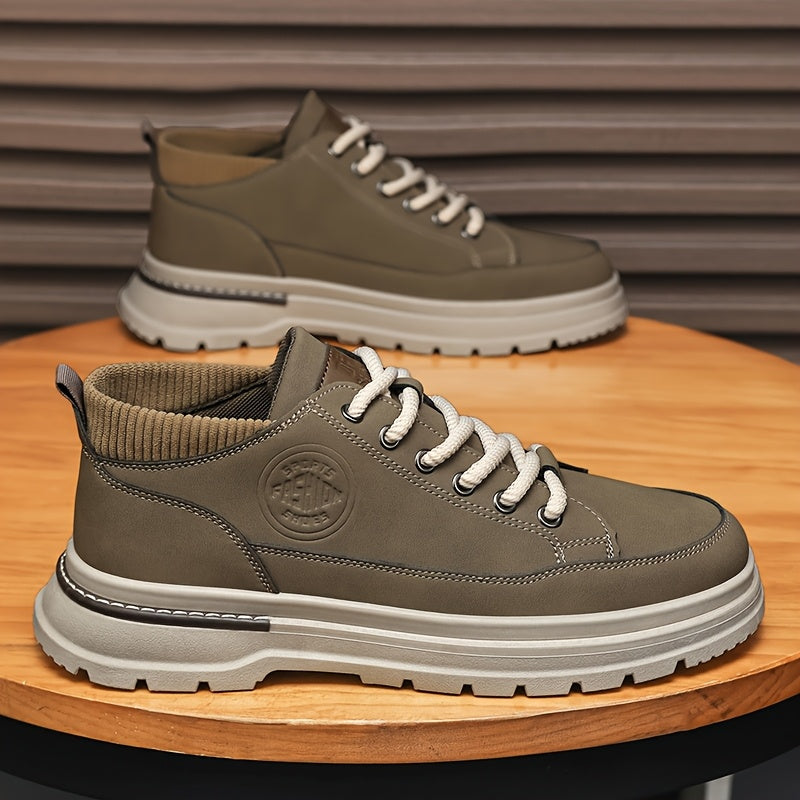 WL Atelier Men | Retro Brown Low-Top Lace-Up Sneakers