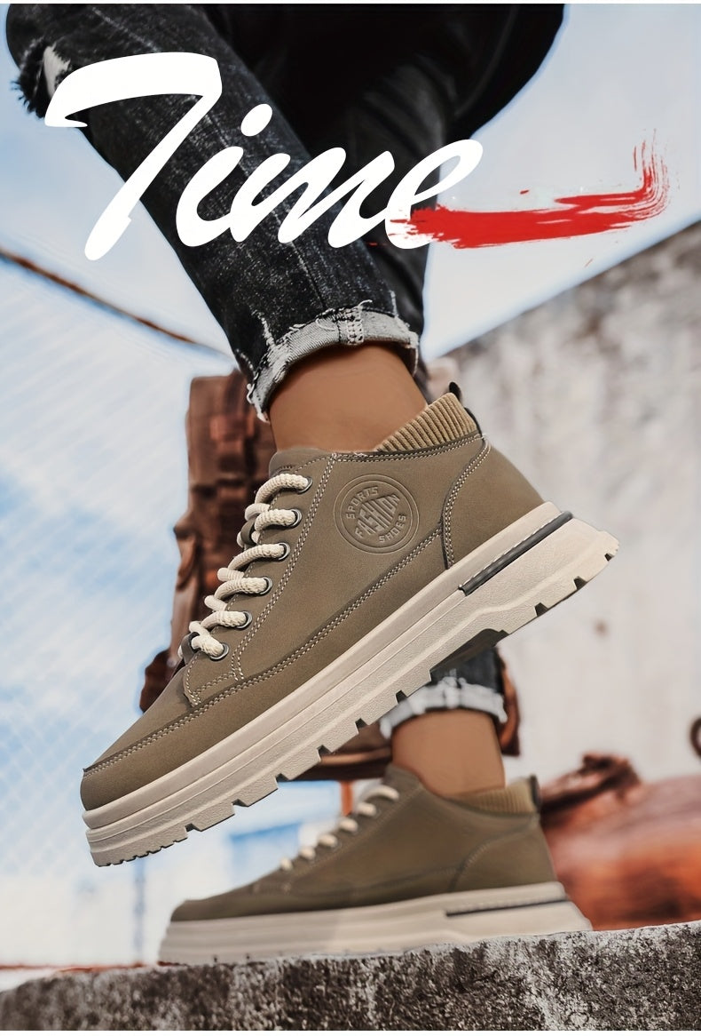 WL Atelier Men | Retro Brown Low-Top Lace-Up Sneakers