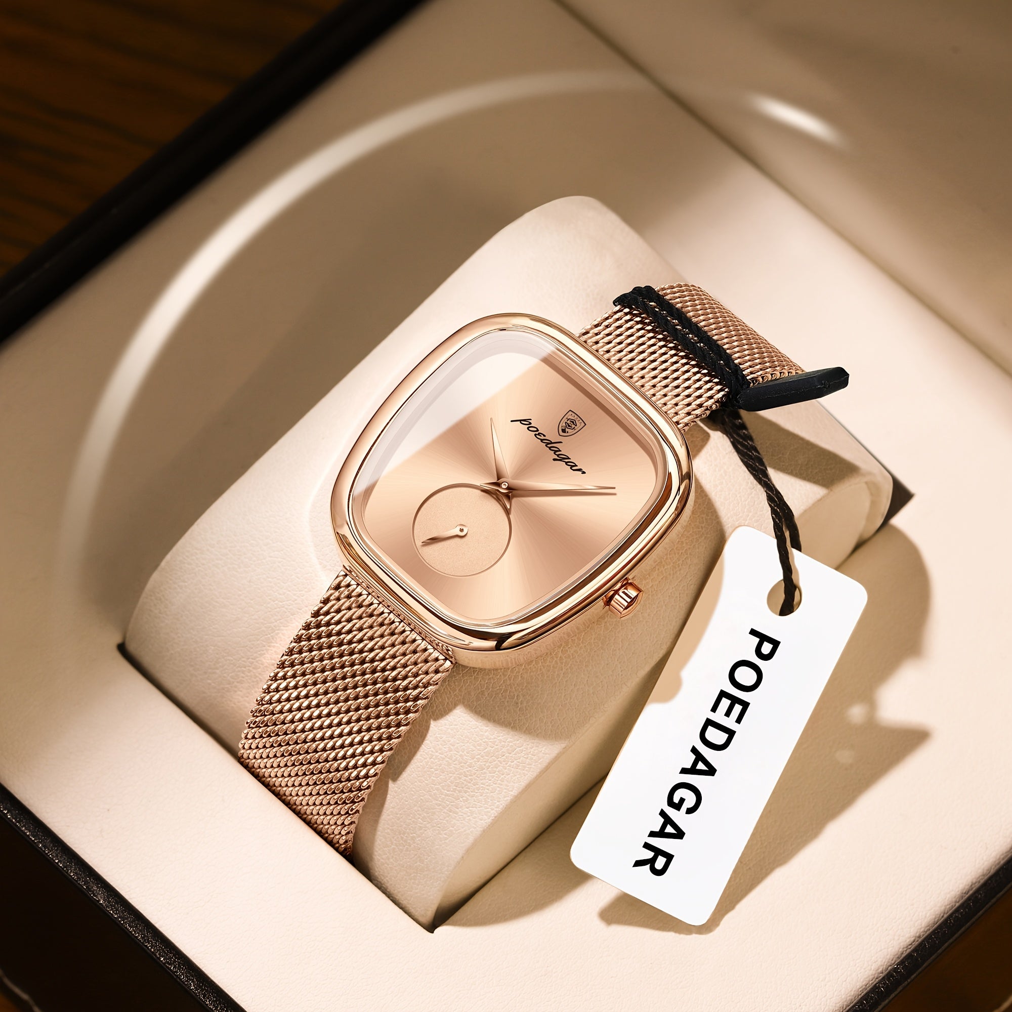 WL Atelier | Rose Gold Square-Dial Mesh Watch