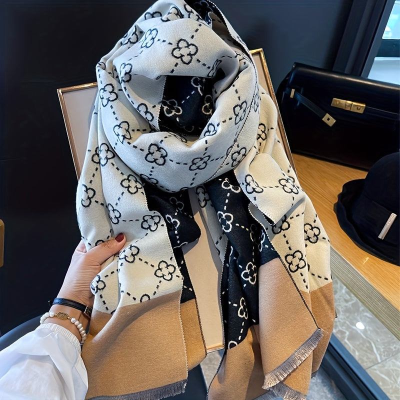 WL Atelier | Elegant Double-Sided Floral Scarf Wrap