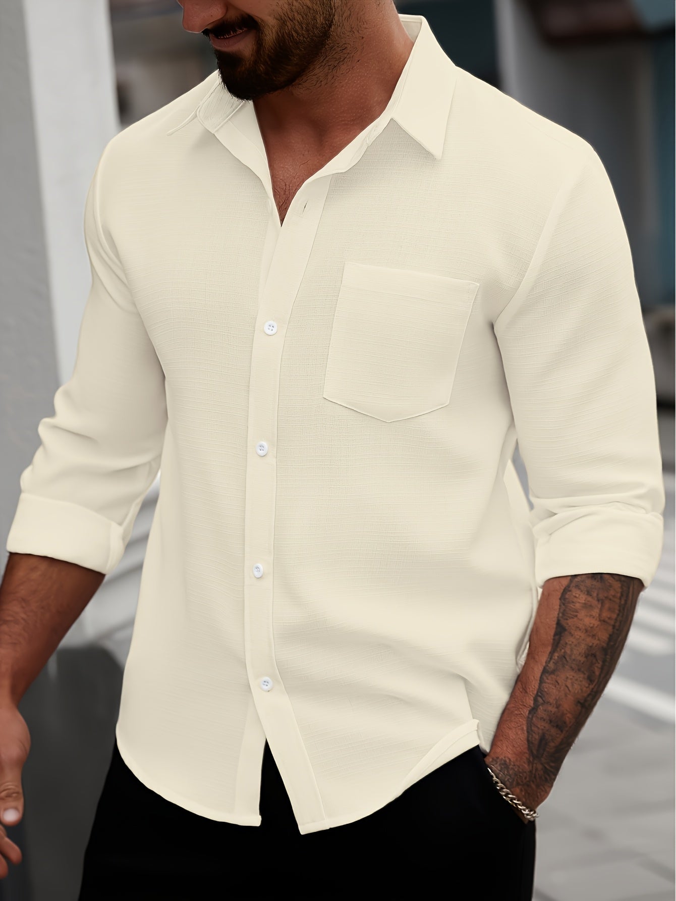 WL Atelier Men | Classic White Long-Sleeve Dress Shirt