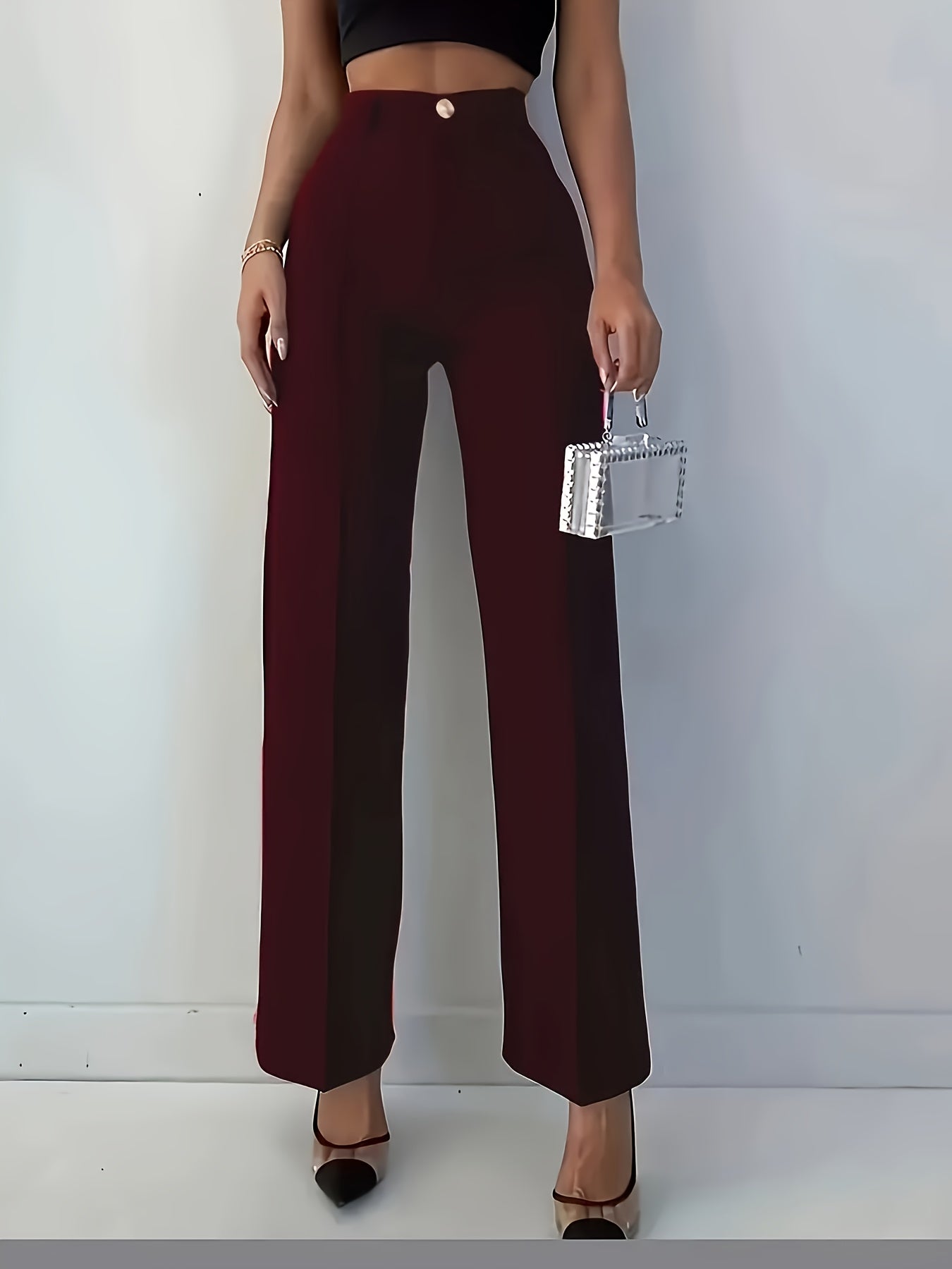 WL Atelier | Elegant High-Waisted Pintuck Straight-Leg Pants