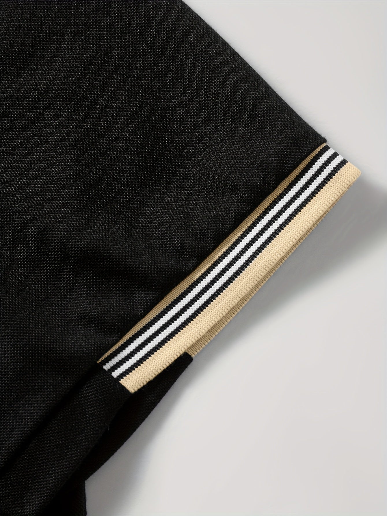 WL Atelier Men | Black Polo Shirt with Golden Accents